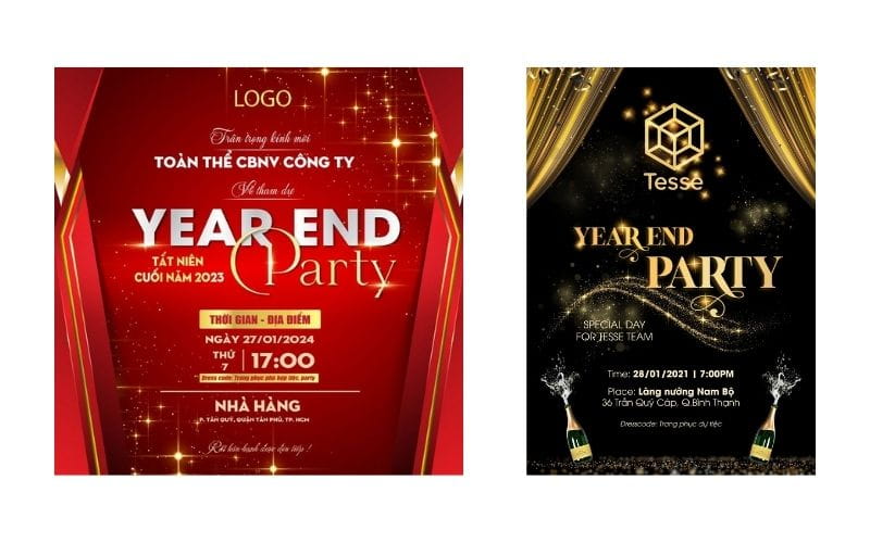 Thiệp mời Year End Party